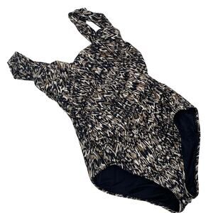 Badgley Mischka Ruched Wrap One Piece Swimsuit Size 6